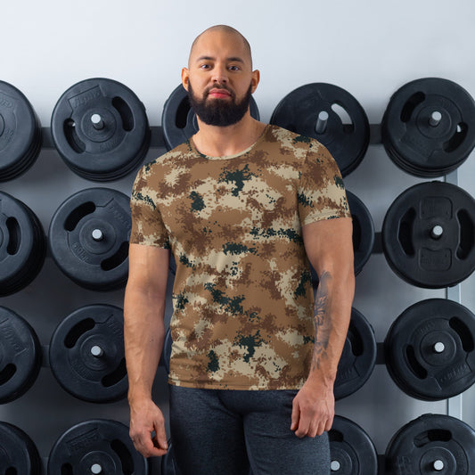 Chinese Digital Type 07 Arid CAMO Mens Athletic T-shirt - XS - T-Shirts