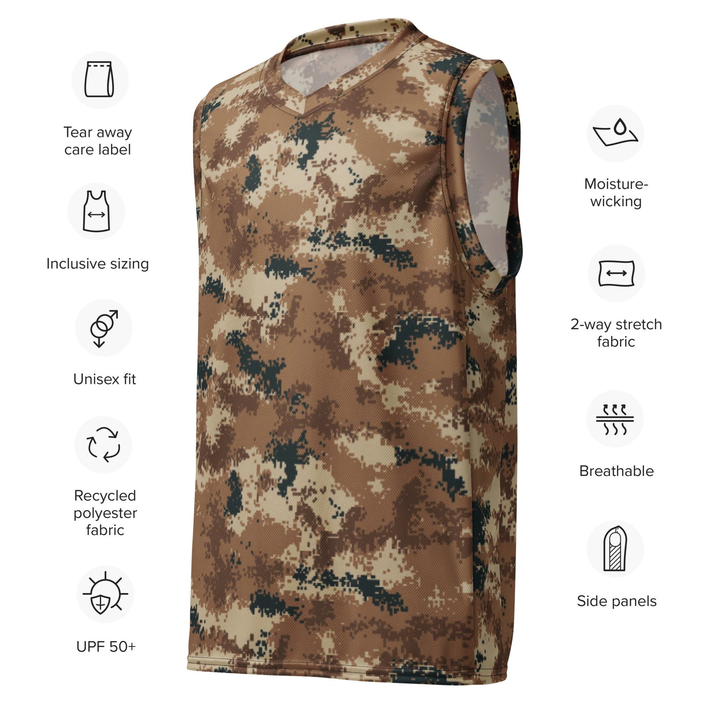 Chinese Digital Type 07 Arid CAMO unisex basketball jersey - Basketball Jerseys