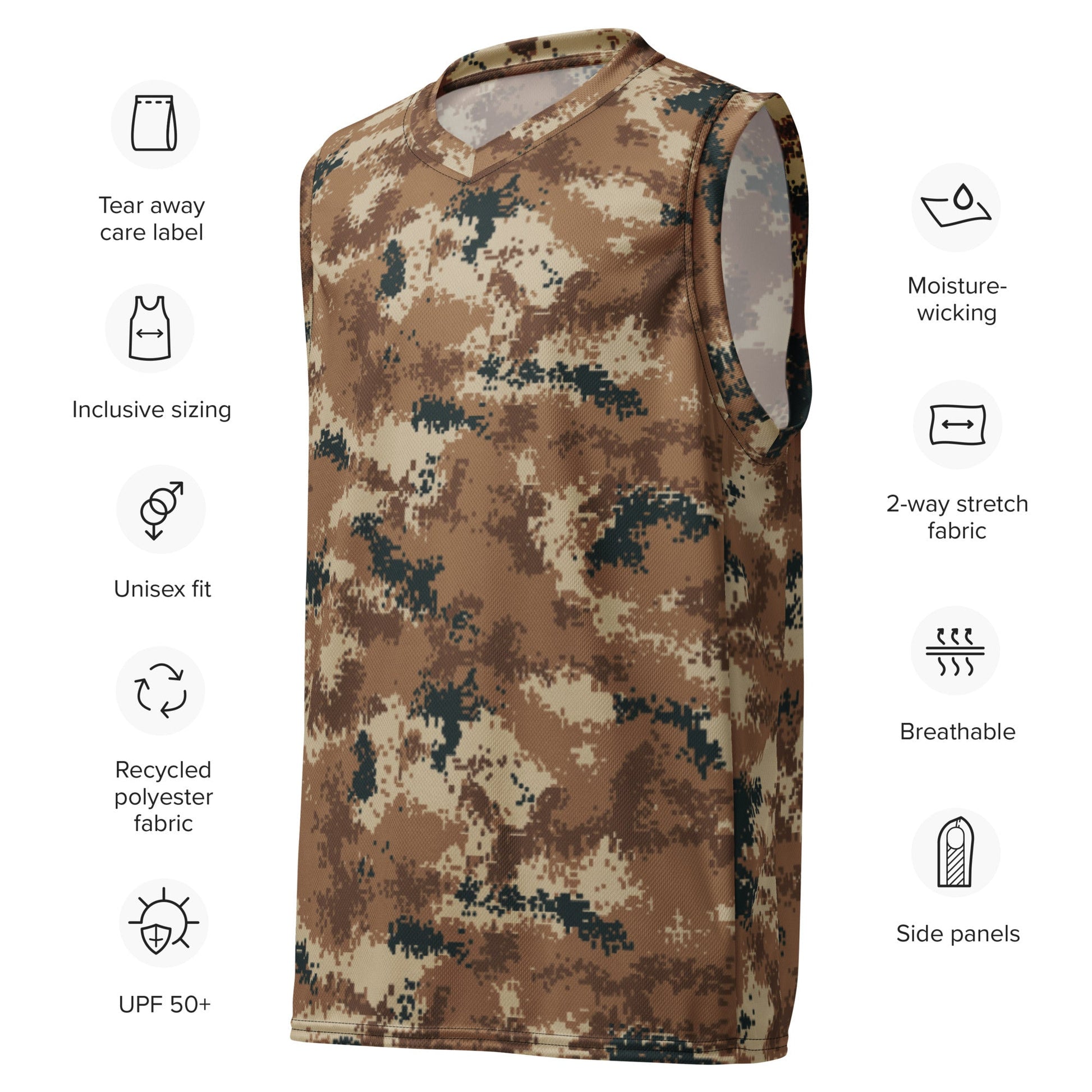 Chinese Digital Type 07 Arid CAMO unisex basketball jersey - Basketball Jerseys