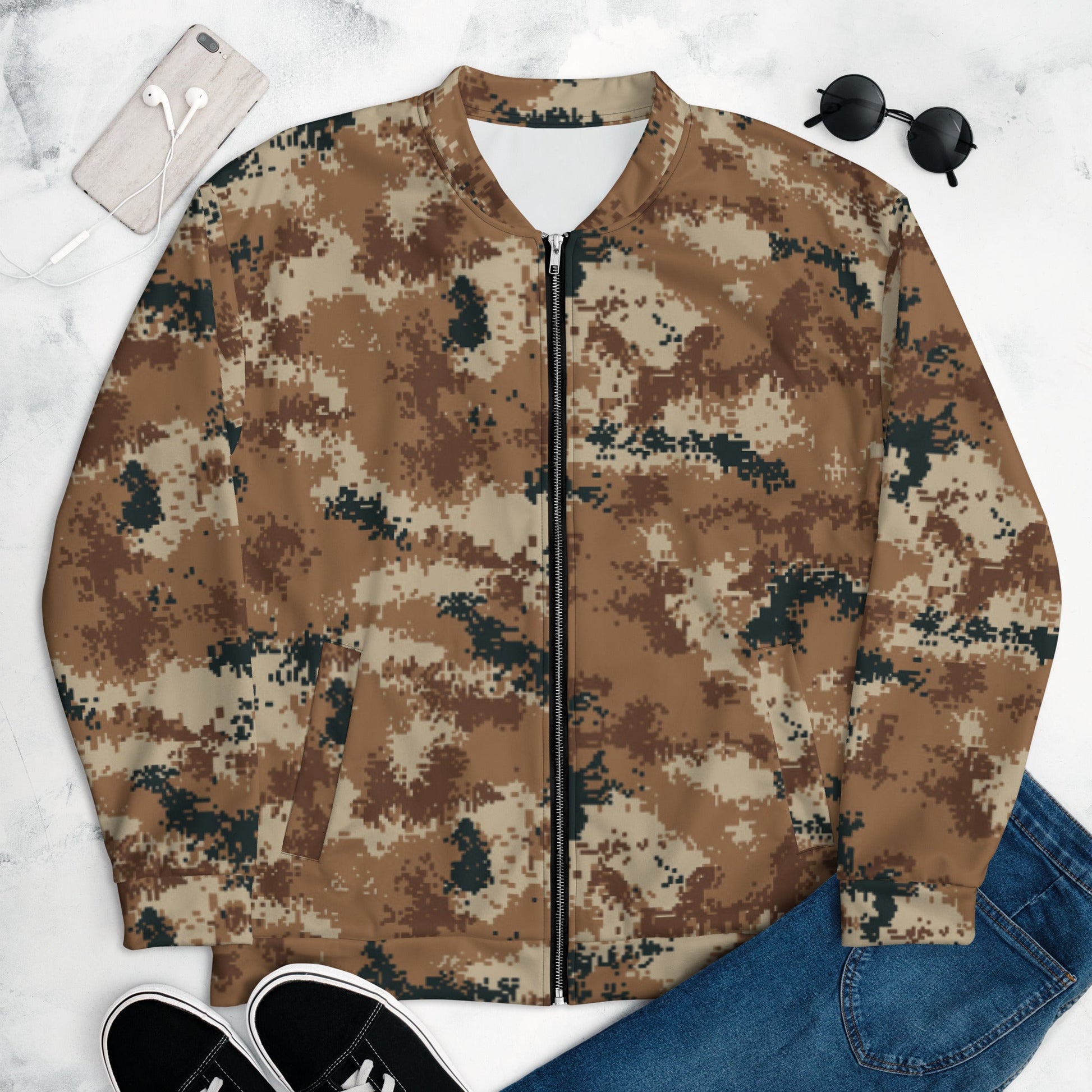 Chinese Digital Type 07 Arid CAMO Unisex Bomber Jacket - Jackets