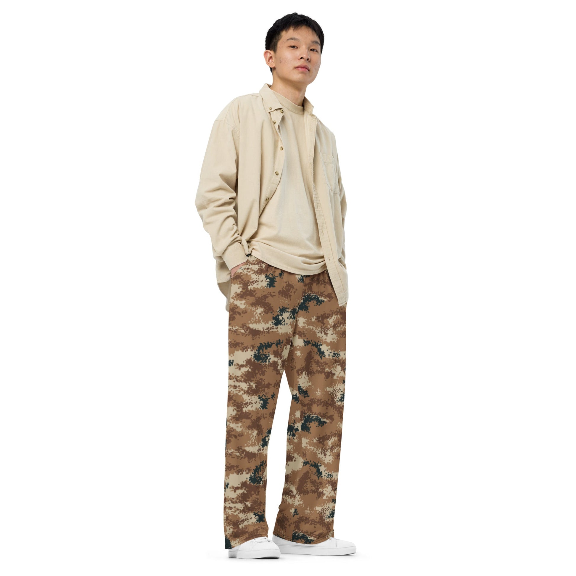 Chinese Digital Type 07 Arid CAMO unisex wide-leg pants - Wide-leg Pants