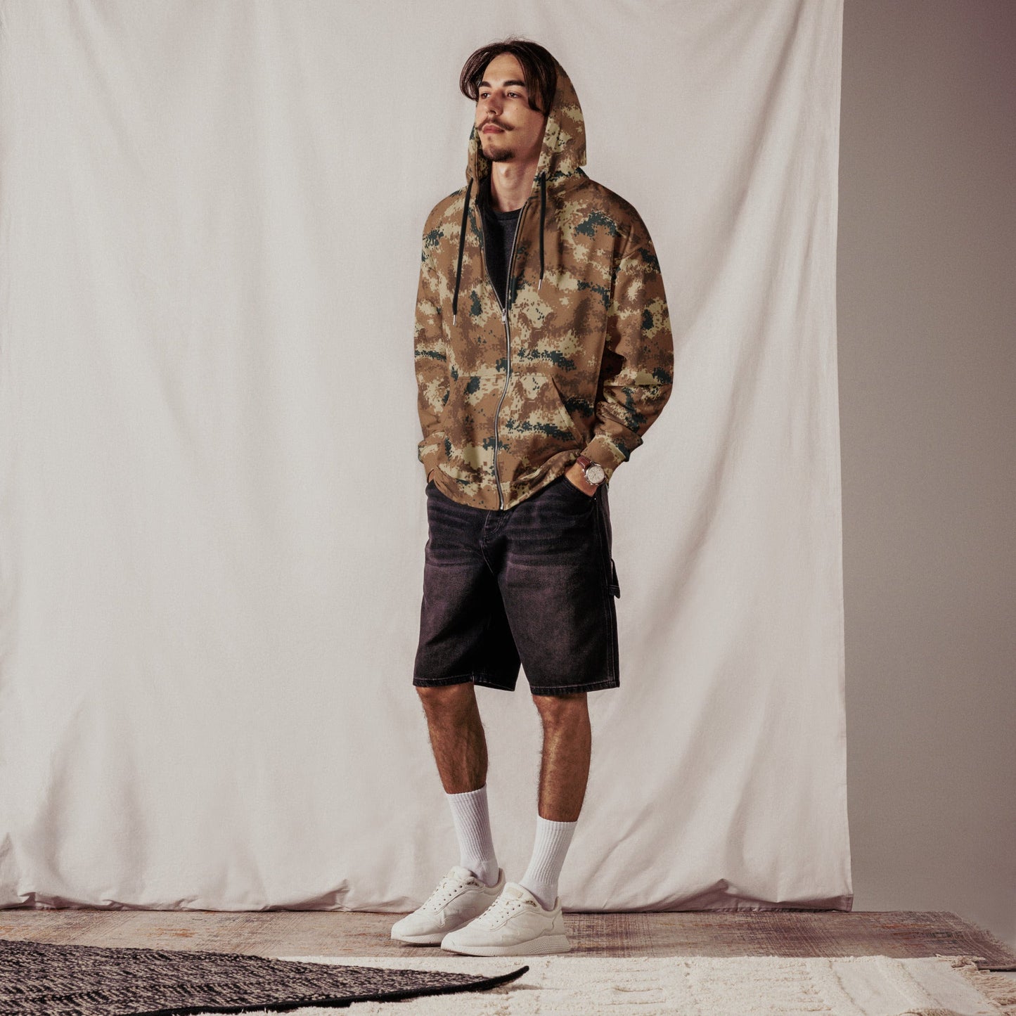 Chinese Digital Type 07 Arid CAMO Unisex zip hoodie - Zip Hoodies