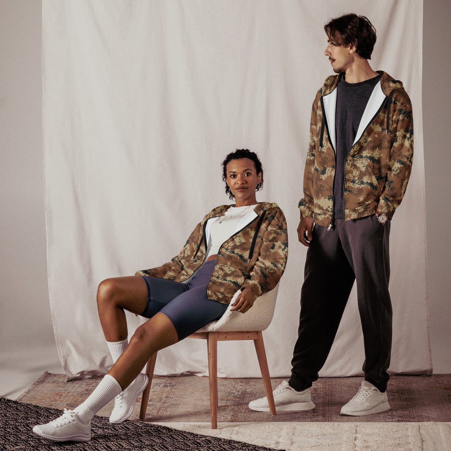 Chinese Digital Type 07 Arid CAMO Unisex zip hoodie - Zip Hoodies