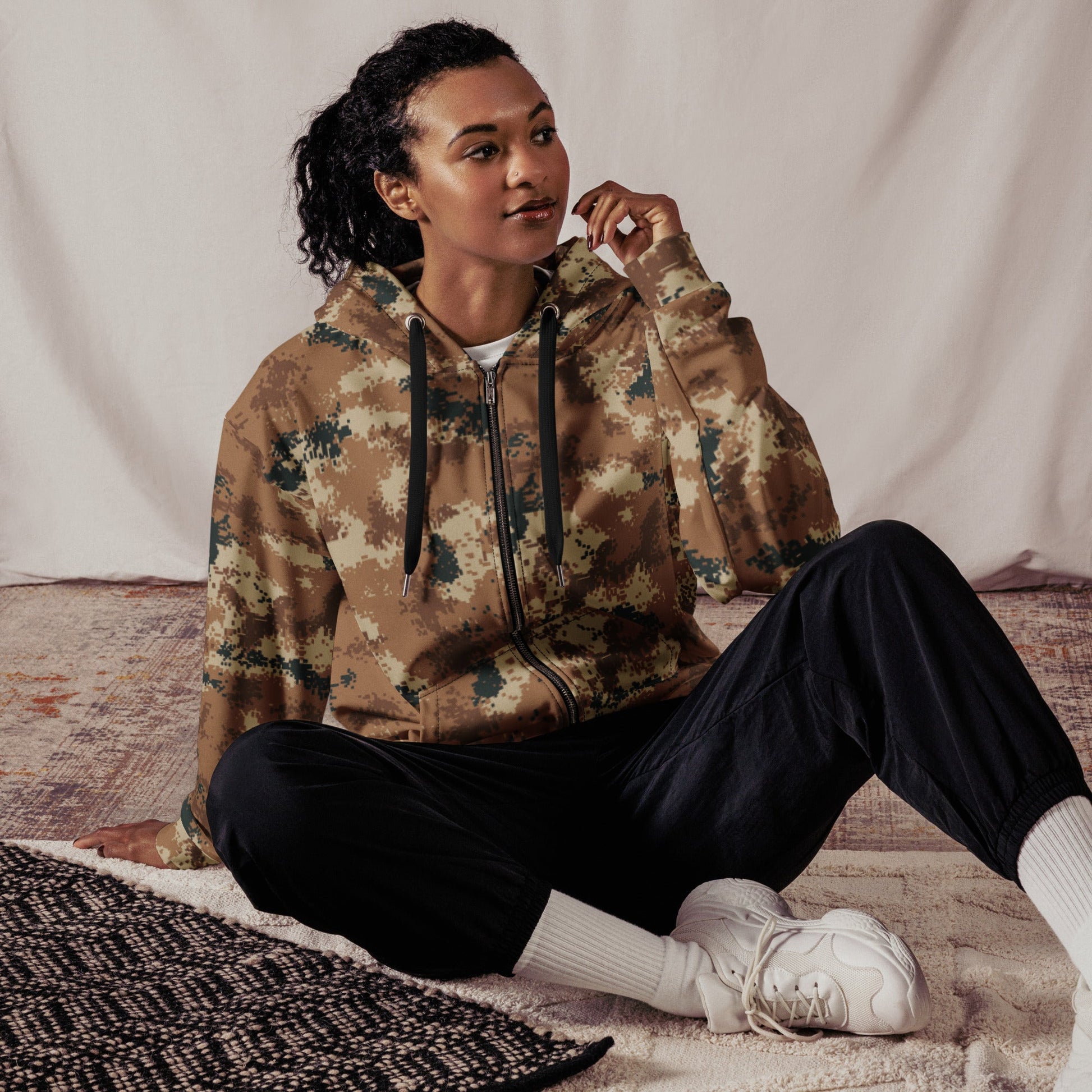 Chinese Digital Type 07 Arid CAMO Unisex zip hoodie - Zip Hoodies