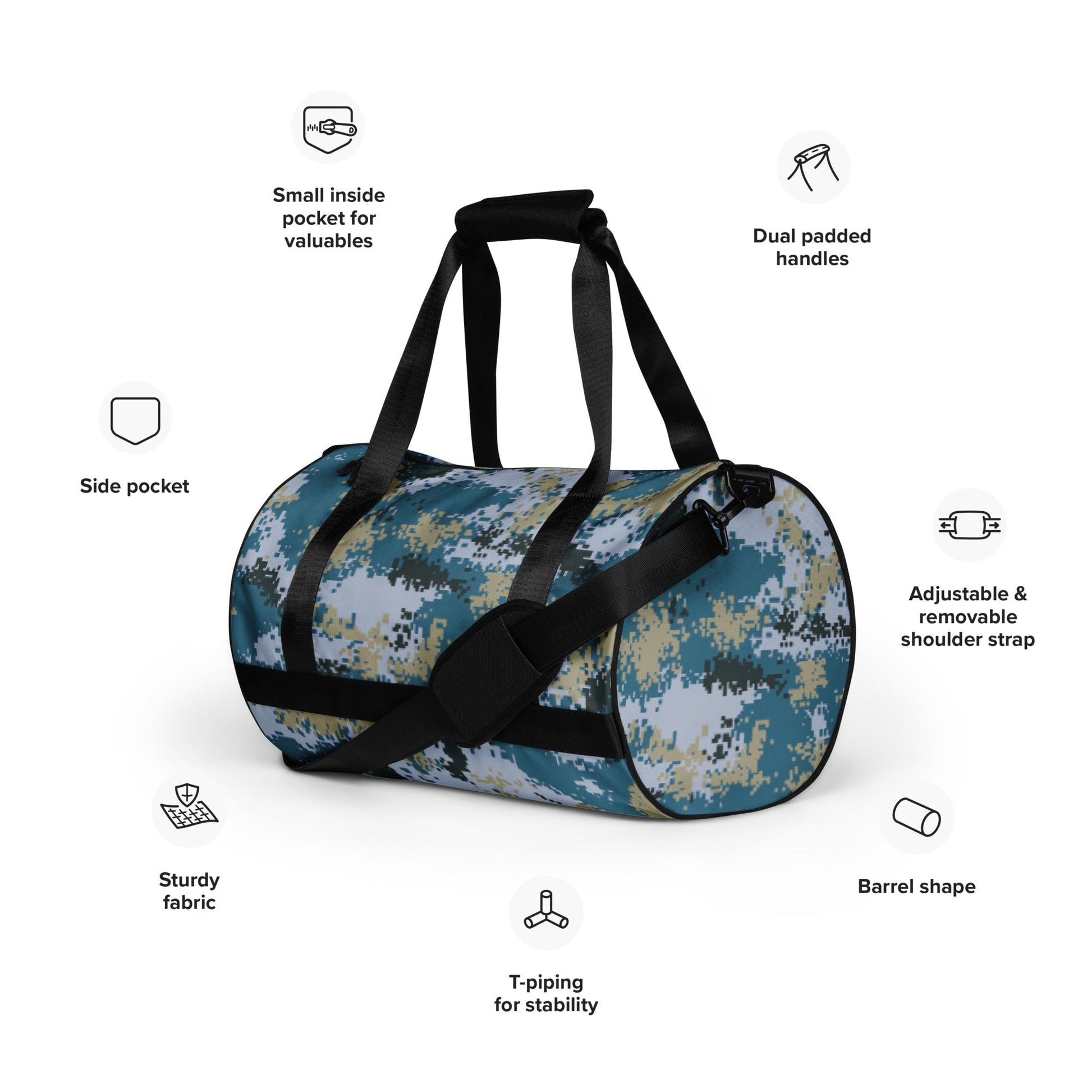 Chinese Digital Type 07 Ocean CAMO gym bag - Gym Bags