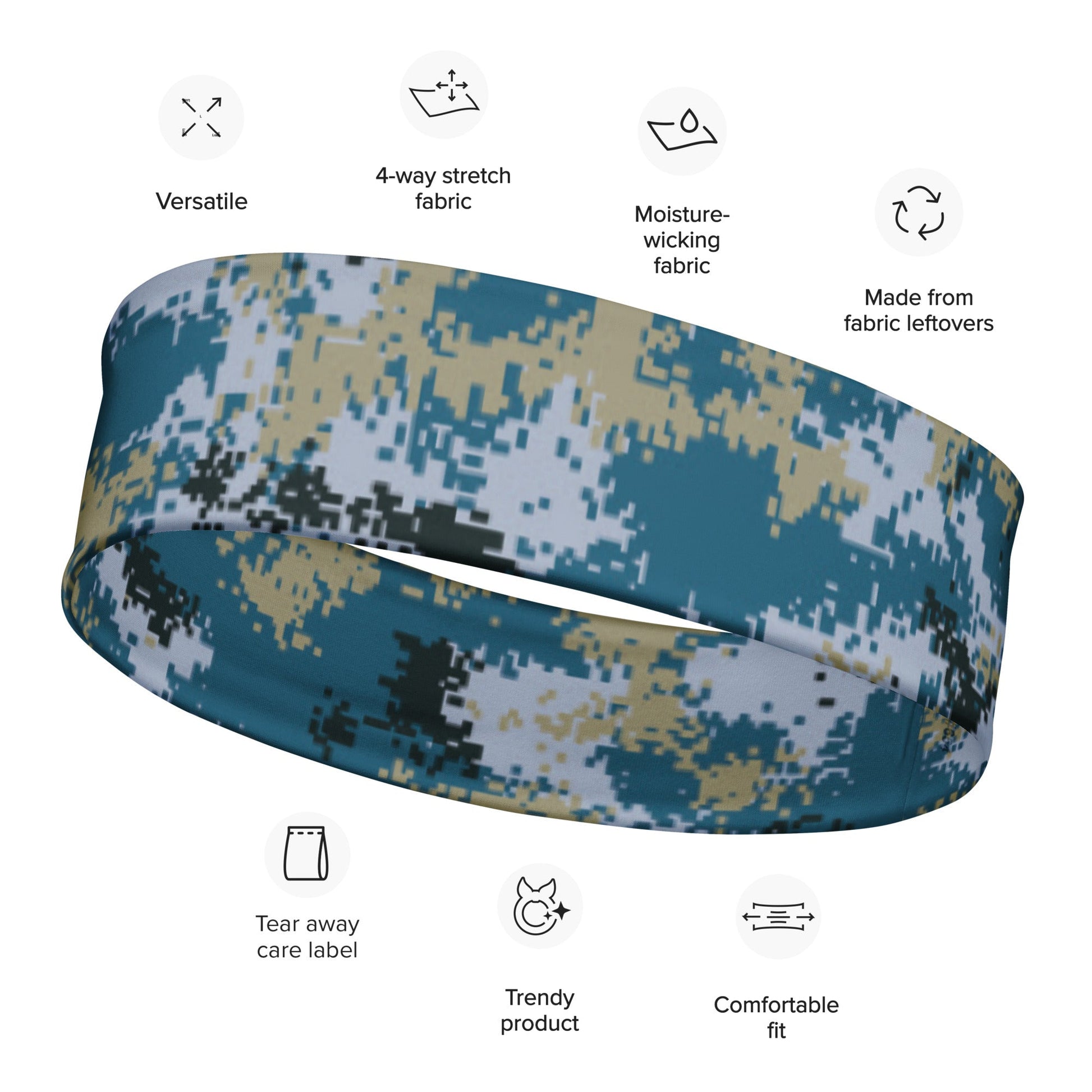 Chinese Digital Type 07 Ocean CAMO Headband - M - Headbands