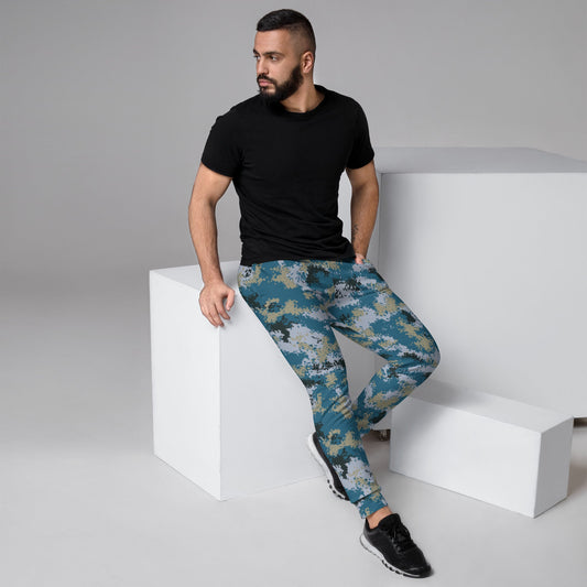 Chinese Digital Type 07 Ocean CAMO Mens Joggers - XS