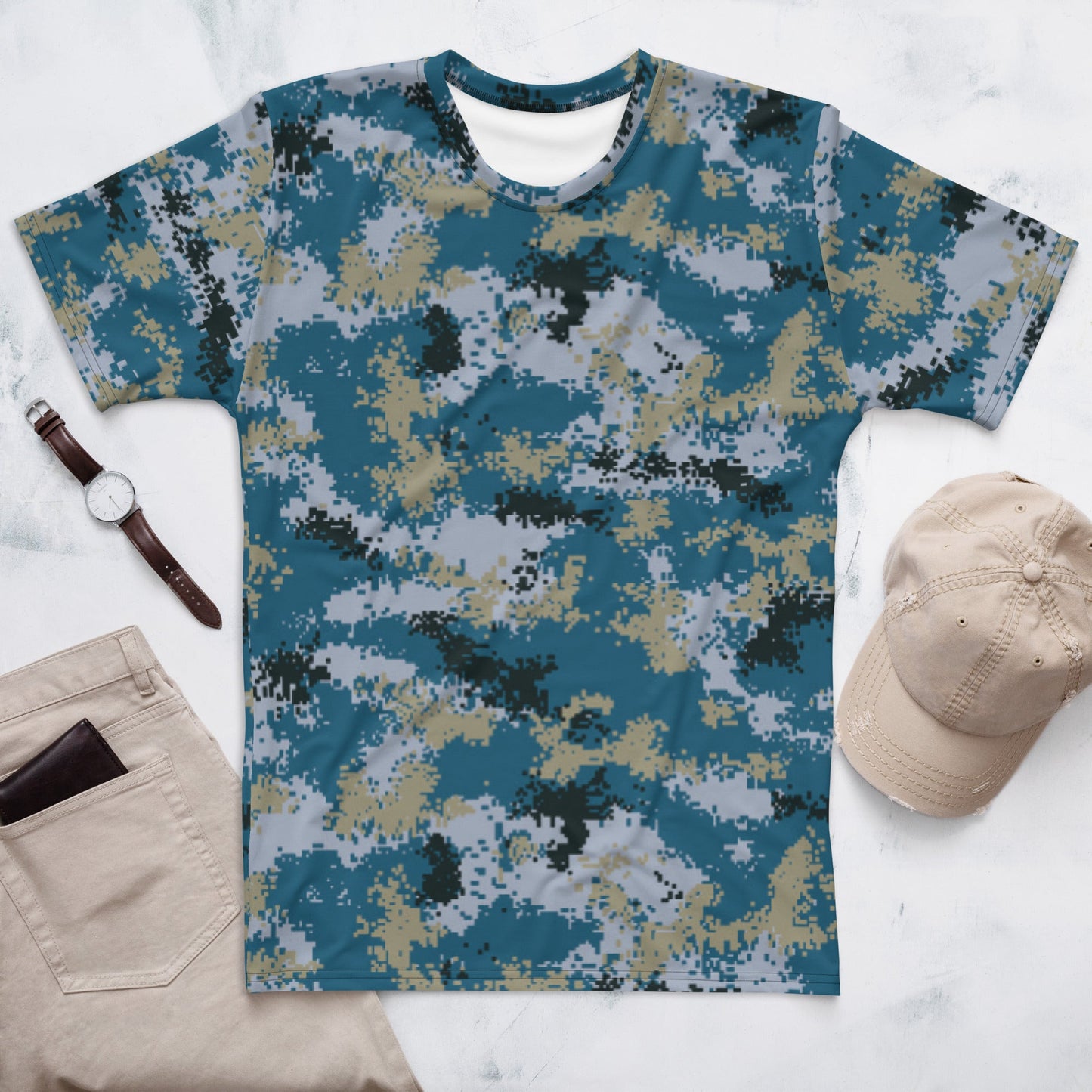 Chinese Digital Type 07 Ocean CAMO Mens t-shirt - XS - T-Shirts