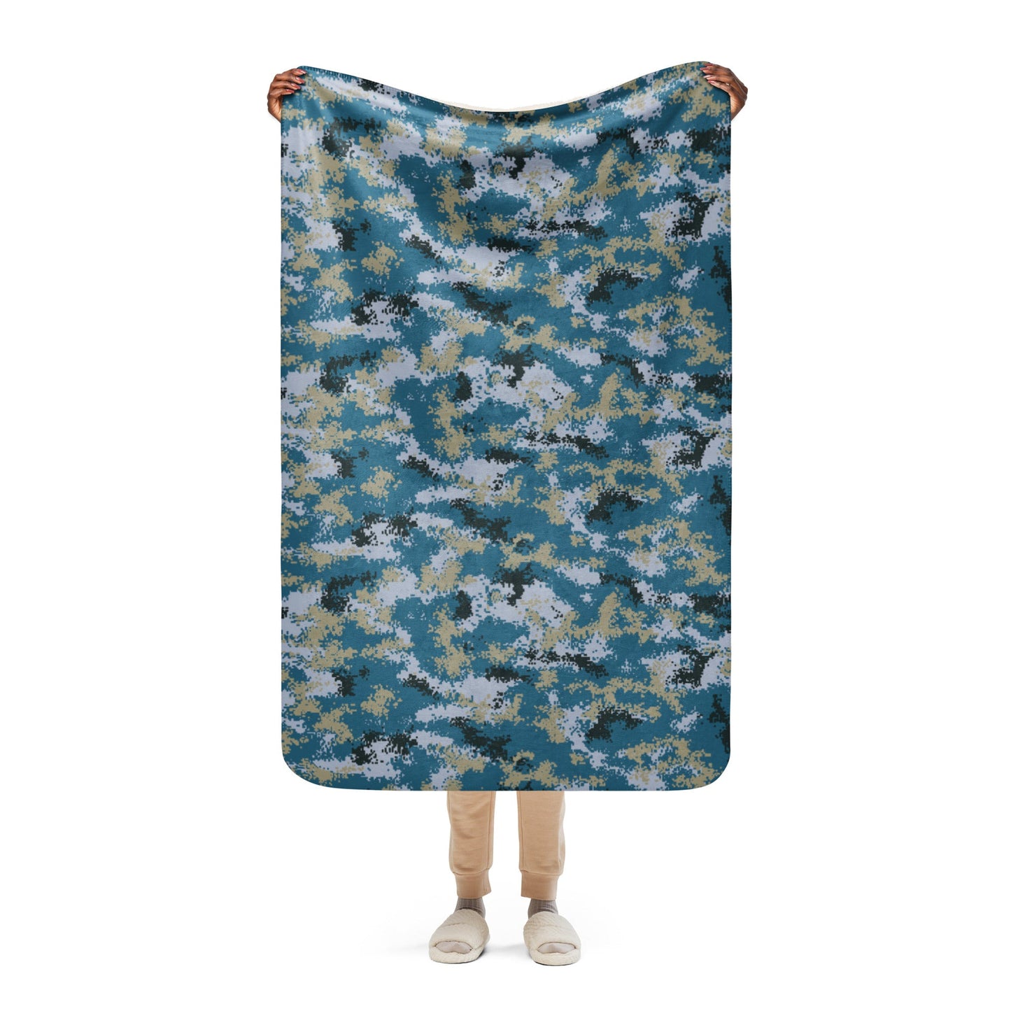 Chinese Digital Type 07 Ocean CAMO Sherpa blanket - 37″×57″ - Blankets