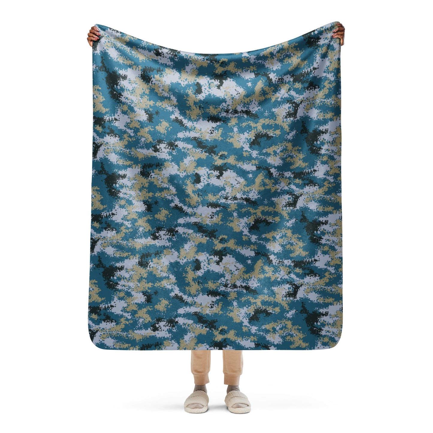 Chinese Digital Type 07 Ocean CAMO Sherpa blanket - 50″×60″ - Blankets