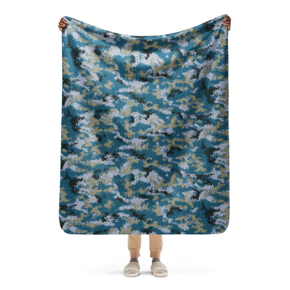 Chinese Digital Type 07 Ocean CAMO Sherpa blanket - 50″×60″ - Blankets