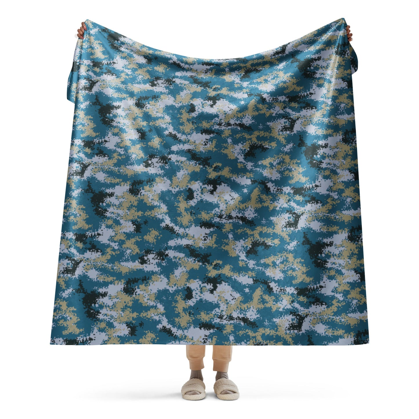 Chinese Digital Type 07 Ocean CAMO Sherpa blanket - 60″×80″ - Blankets