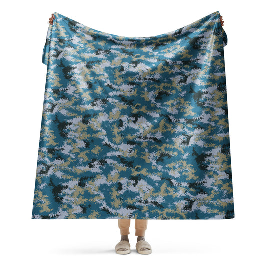 Chinese Digital Type 07 Ocean CAMO Sherpa blanket - 60″×80″ - Blankets