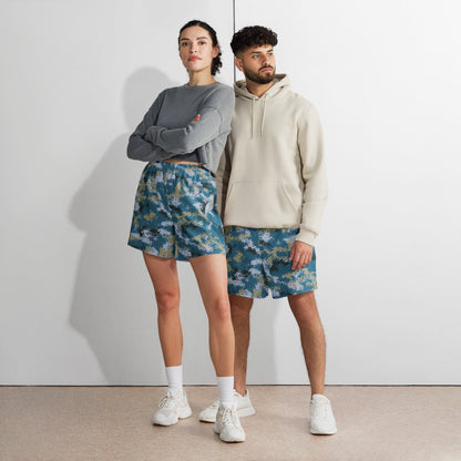 Chinese Digital Type 07 Ocean CAMO Unisex Athletic Long Shorts