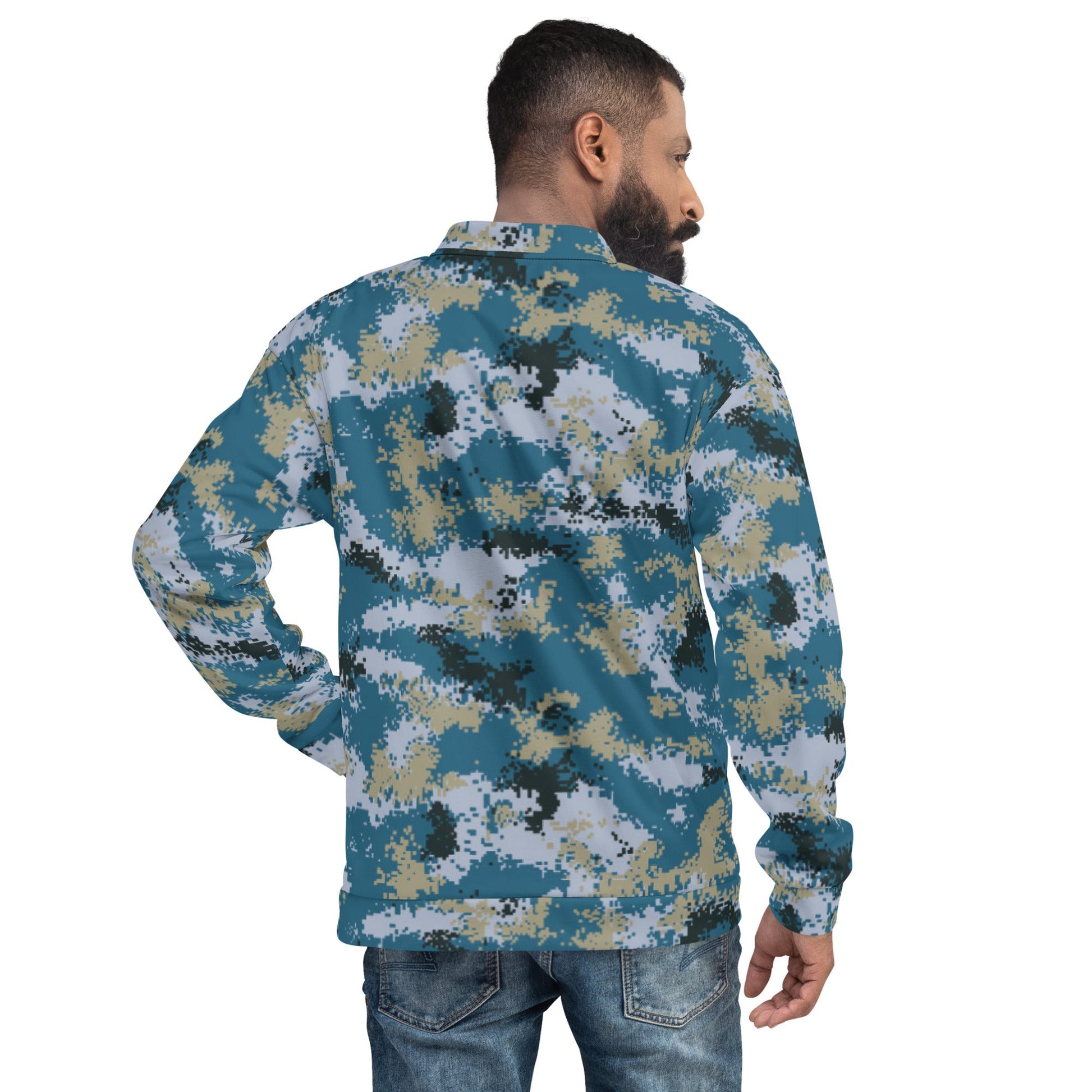 Chinese Digital Type 07 Ocean CAMO Unisex Bomber Jacket - Jackets
