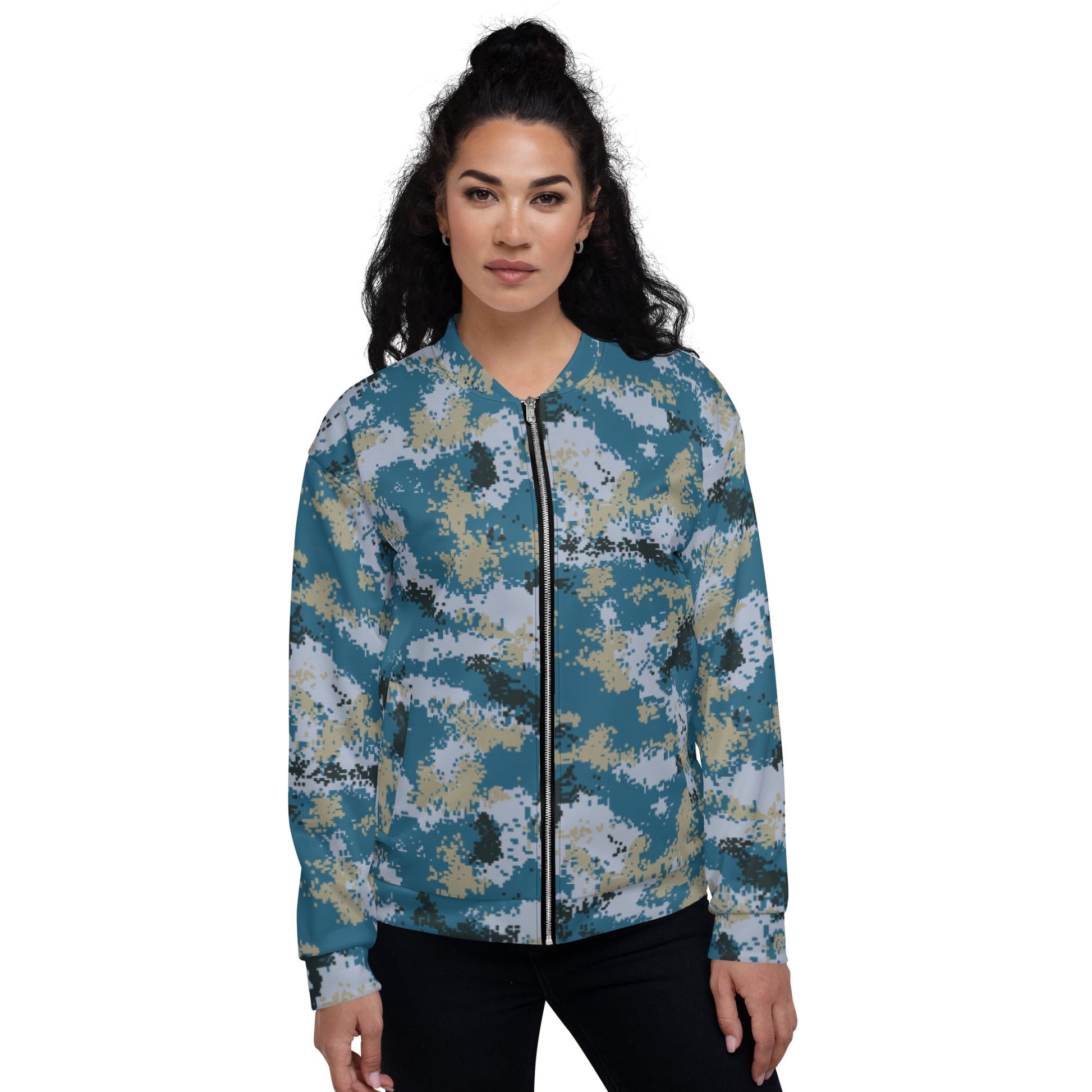 Chinese Digital Type 07 Ocean CAMO Unisex Bomber Jacket - Jackets
