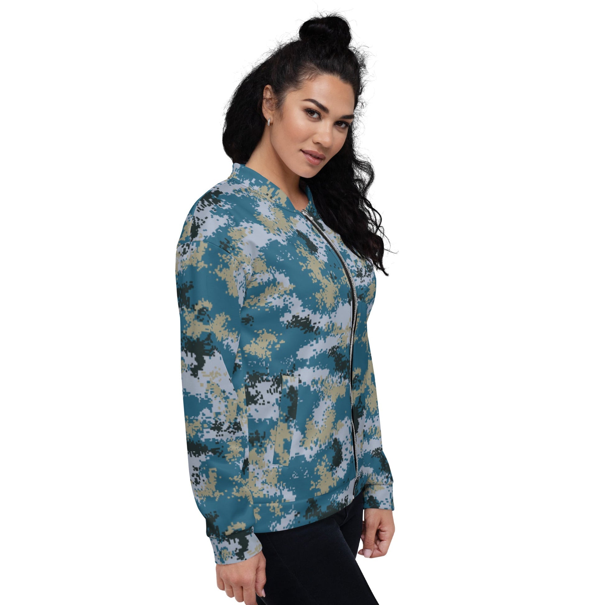 Chinese Digital Type 07 Ocean CAMO Unisex Bomber Jacket - Jackets