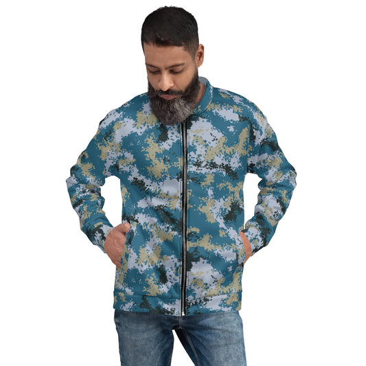 Chinese Digital Type 07 Ocean CAMO Unisex Bomber Jacket - XS - Jackets