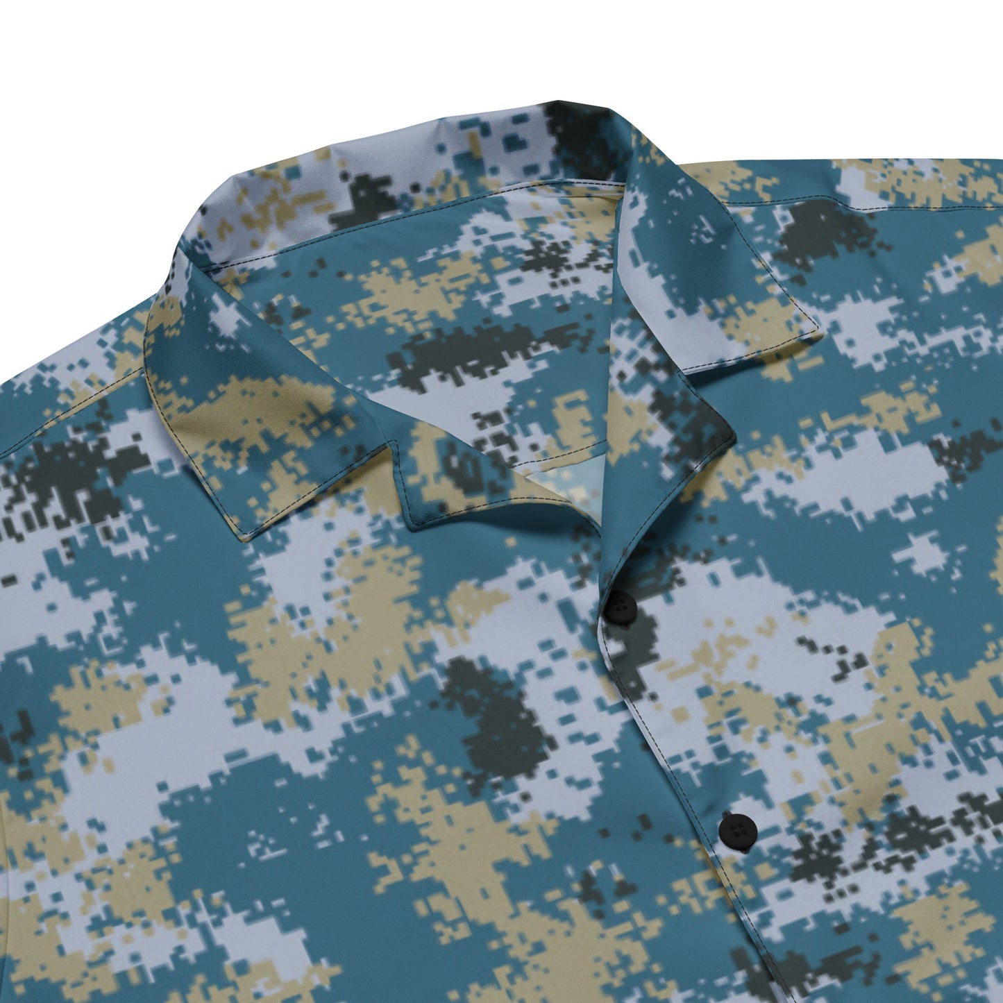 Chinese Digital Type 07 Ocean CAMO Unisex Short-Sleeve Button Shirt