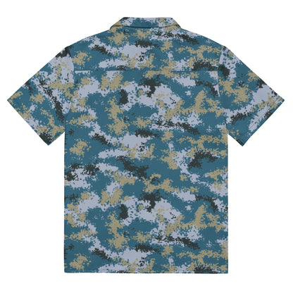 Chinese Digital Type 07 Ocean CAMO Unisex Short-Sleeve Button Shirt