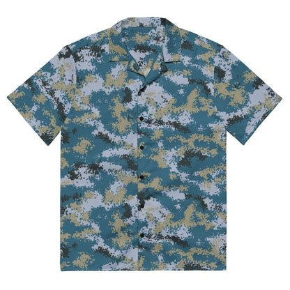Chinese Digital Type 07 Ocean CAMO Unisex Short-Sleeve Button Shirt