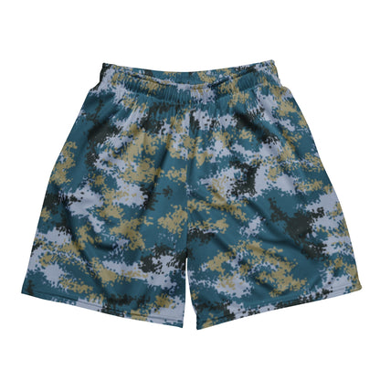 Chinese Digital Type 07 Ocean CAMO Unisex mesh shorts - 2XS - Mesh Shorts