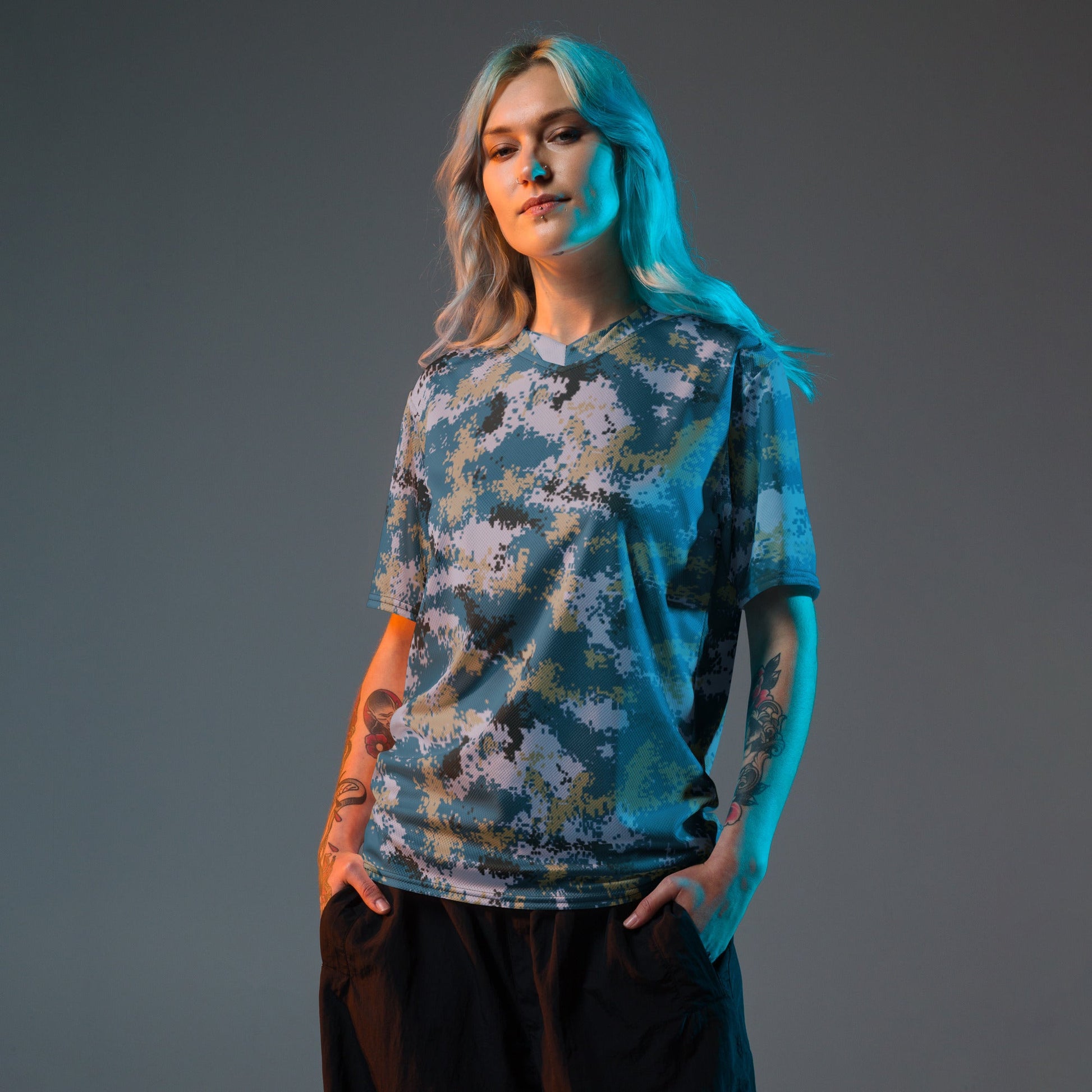 Chinese Digital Type 07 Ocean CAMO unisex sports jersey - Sports Jerseys