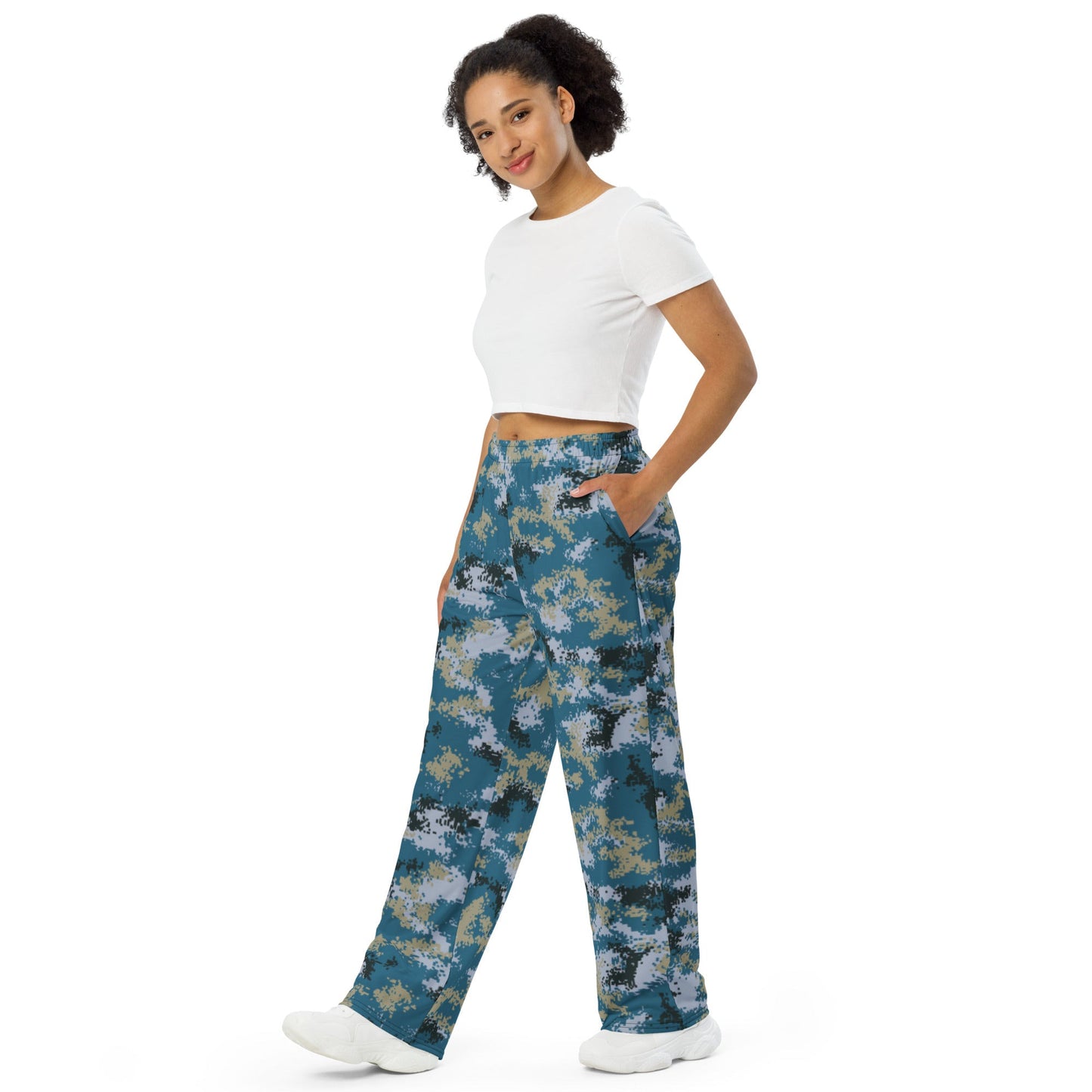 Chinese Digital Type 07 Ocean CAMO unisex wide-leg pants - Wide-leg Pants