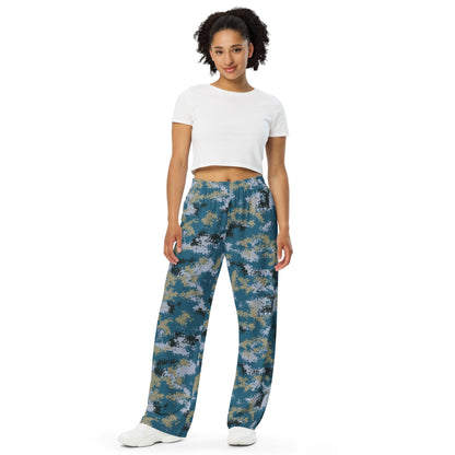 Chinese Digital Type 07 Ocean CAMO unisex wide-leg pants - Wide-leg Pants