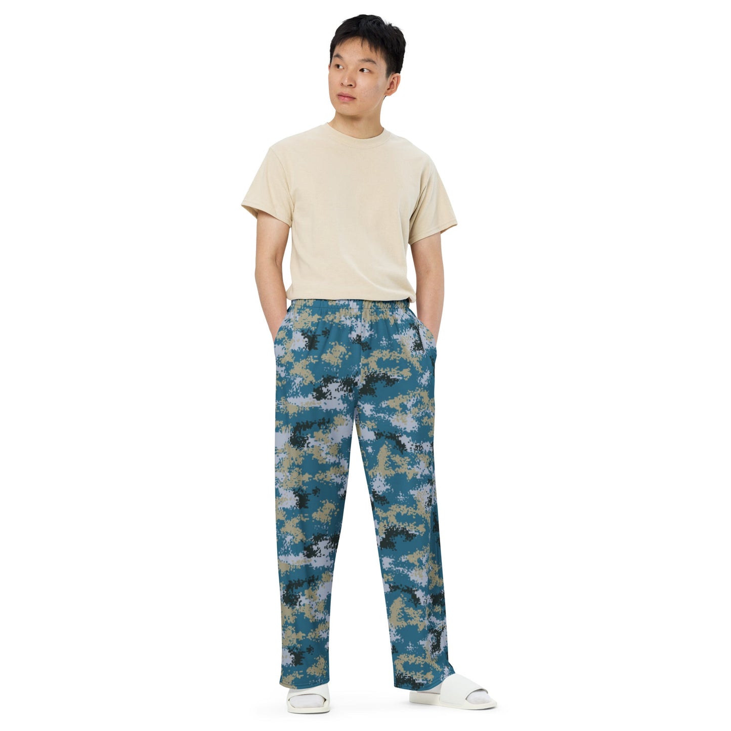 Chinese Digital Type 07 Ocean CAMO unisex wide-leg pants - Wide-leg Pants