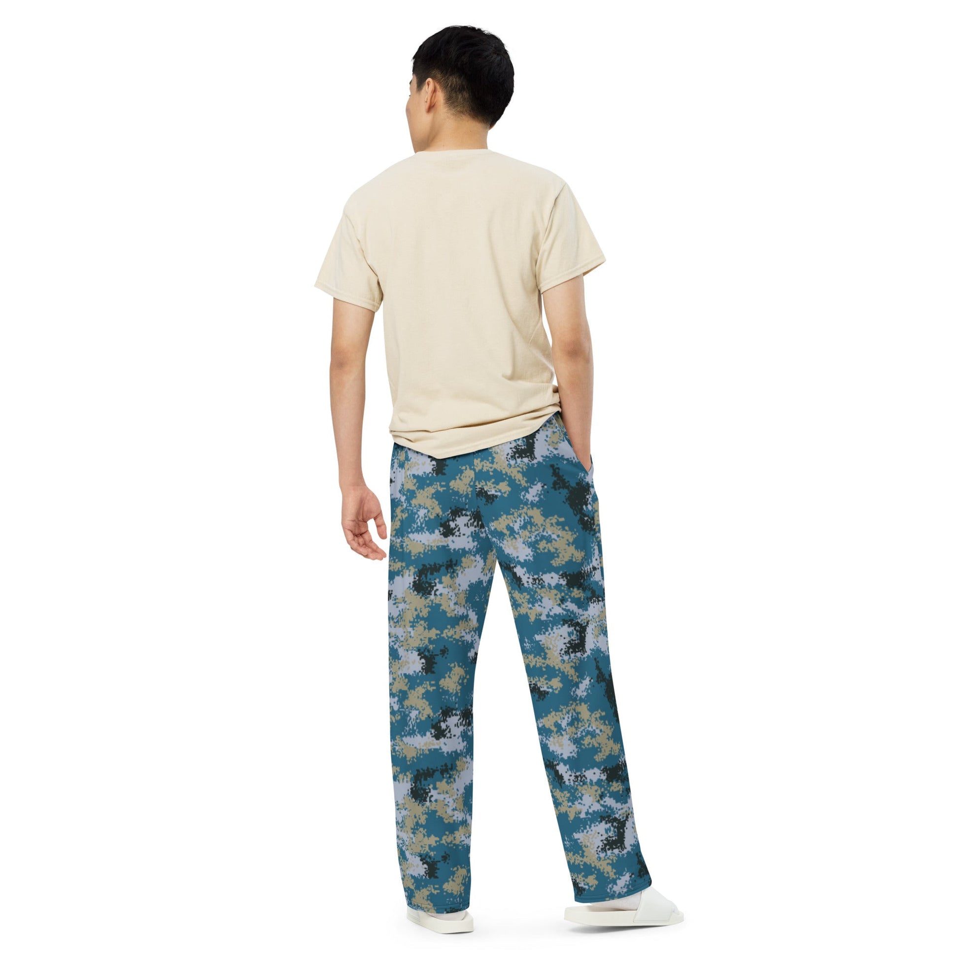 Chinese Digital Type 07 Ocean CAMO unisex wide-leg pants - Wide-leg Pants