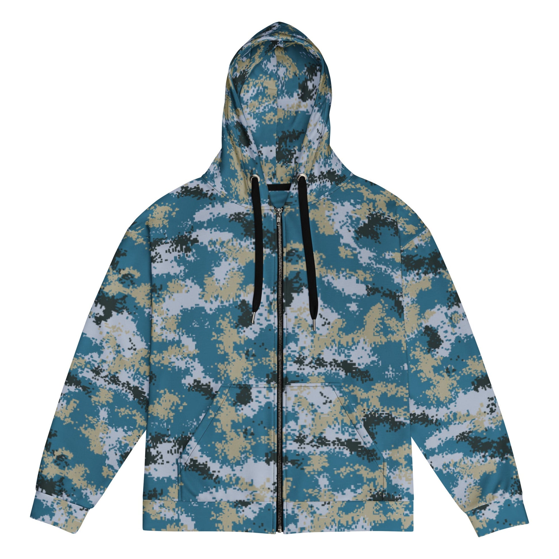 Chinese Digital Type 07 Ocean CAMO Unisex Zip Hoodie - 2XS