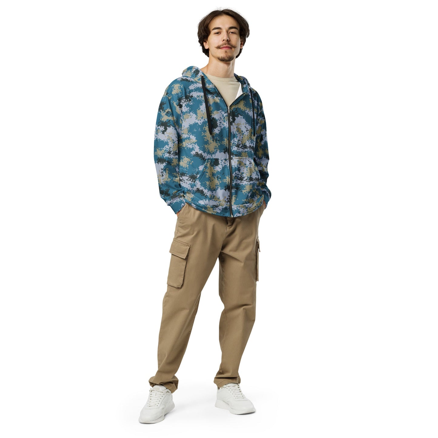 Chinese Digital Type 07 Ocean CAMO Unisex Zip Hoodie