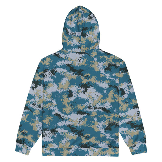 Chinese Digital Type 07 Ocean CAMO Unisex zip hoodie - Zip Hoodies
