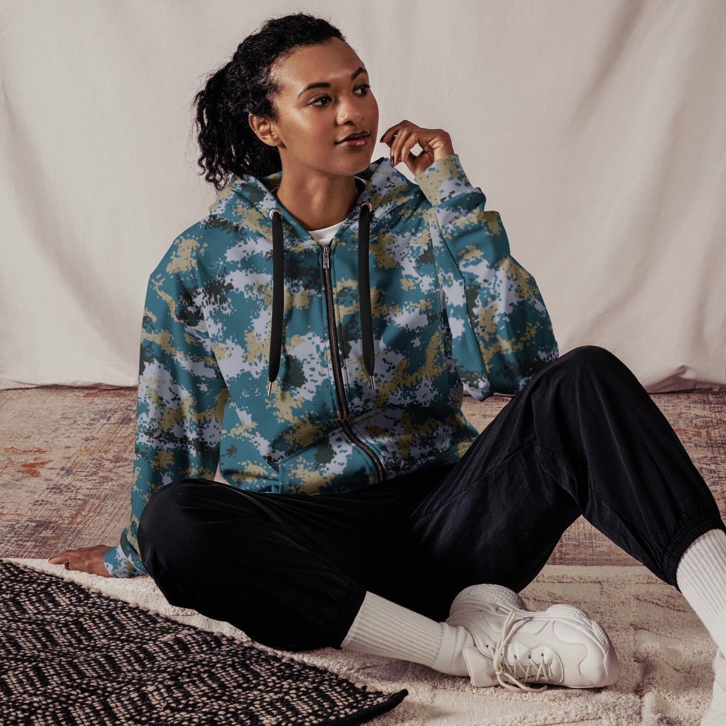 Chinese Digital Type 07 Ocean CAMO Unisex Zip Hoodie