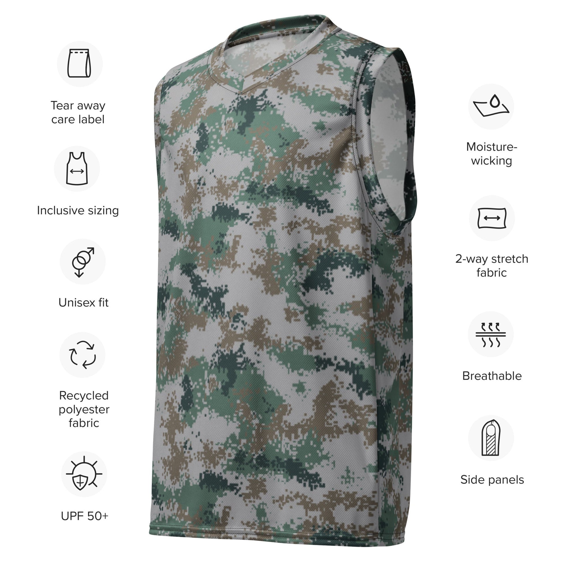 Chinese Digital Type 07 Universal CAMO unisex basketball jersey - Basketball Jerseys