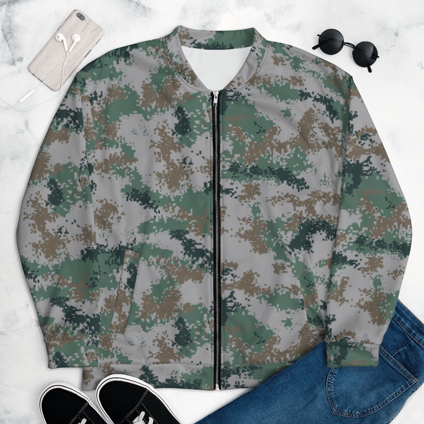 Chinese Digital Type 07 Universal CAMO Unisex Bomber Jacket - Jackets