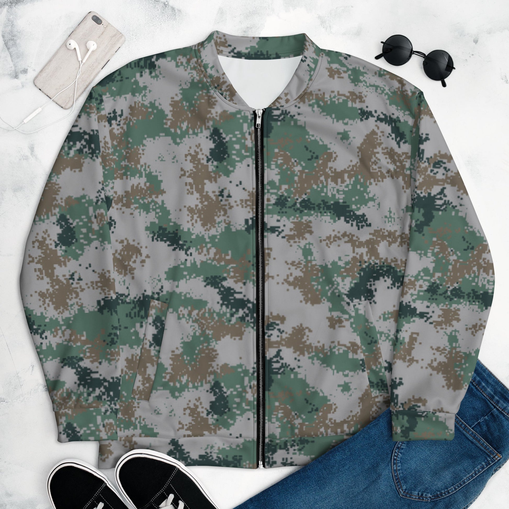 Chinese Digital Type 07 Universal CAMO Unisex Bomber Jacket - Jackets