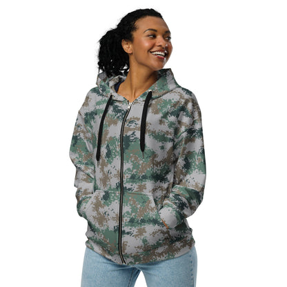 Chinese Digital Type 07 Universal CAMO Unisex Zip Hoodie