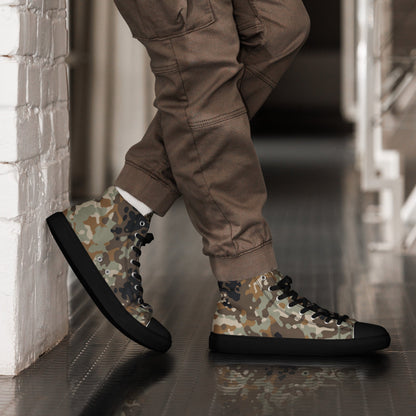 Chinese Flecktarn Tibet-tarn Plateau Highland CAMO Mens high top canvas shoes - Black / 5 - High Top Canvas Shoes