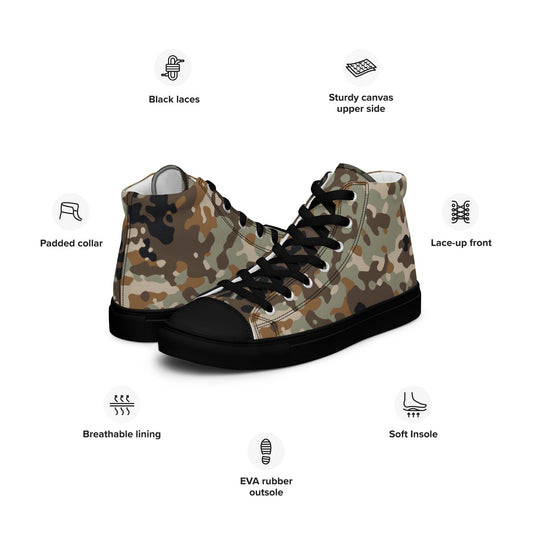 Chinese Flecktarn Tibet-tarn Plateau Highland CAMO Mens high top canvas shoes - High Top Canvas Shoes