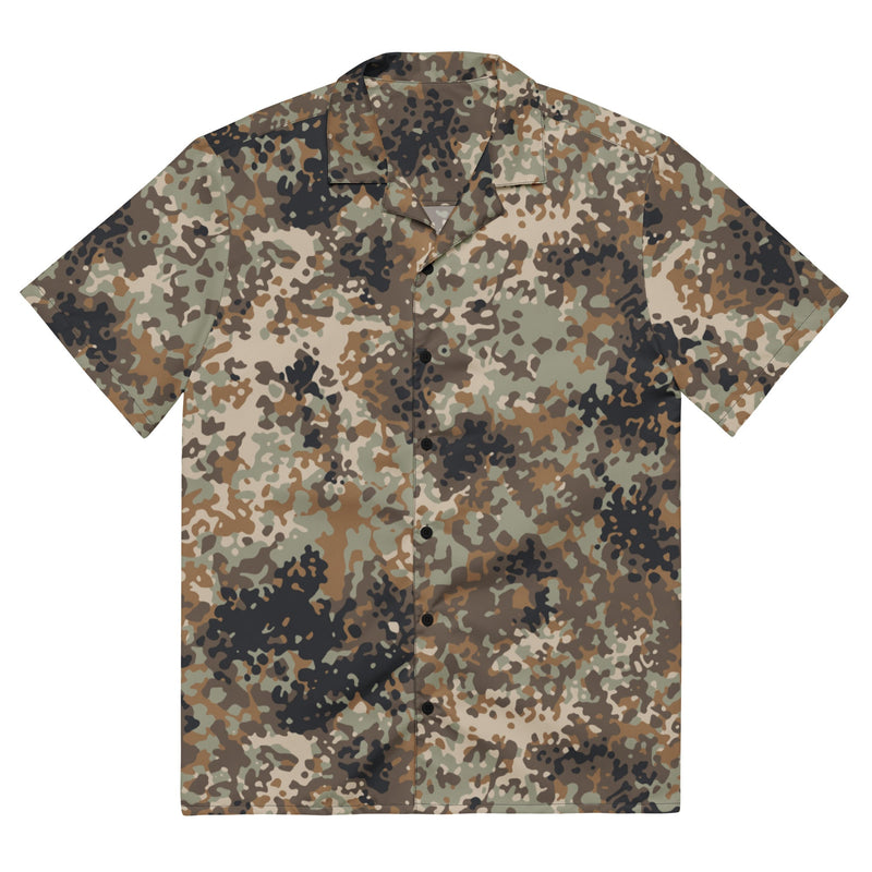 Flecktarn Himalayan Plateau CAMO Unisex Short-Sleeve Button Shirt - 2XS - Button-Up