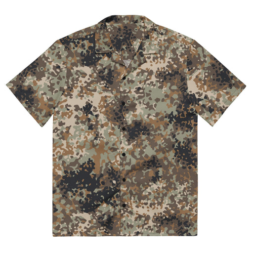Flecktarn Himalayan Plateau CAMO Unisex Short-Sleeve Button Shirt - 2XS - Button-Up