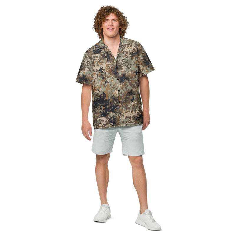 Flecktarn Himalayan Plateau CAMO Unisex Short-Sleeve Button Shirt - Button-Up