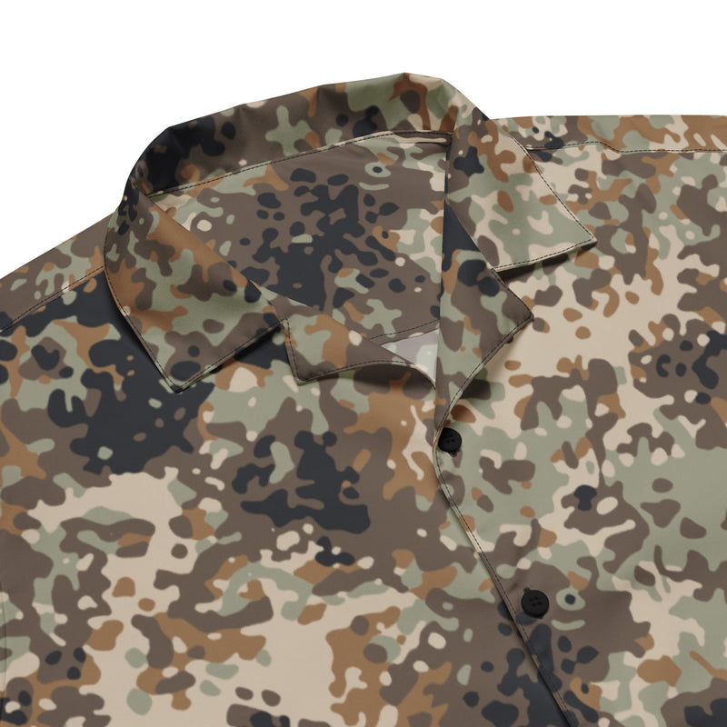 Flecktarn Himalayan Plateau CAMO Unisex Short-Sleeve Button Shirt - Button-Up