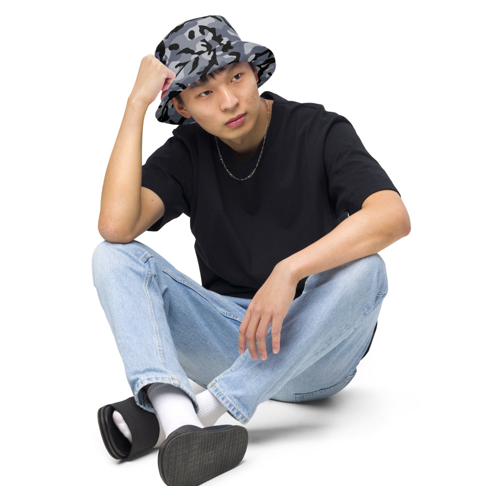 Chinese Marine Blue Oceanic CAMO Reversible bucket hat - Bucket Hat