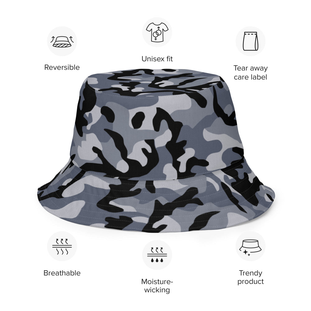 Chinese Marine Blue Oceanic CAMO Reversible bucket hat - Bucket Hat