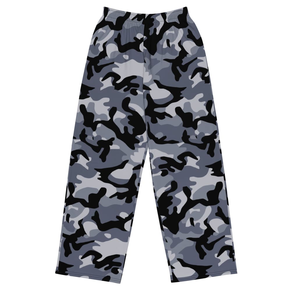 CAMO HQ - Chinese Marine Blue Oceanic CAMO unisex wide - leg pants