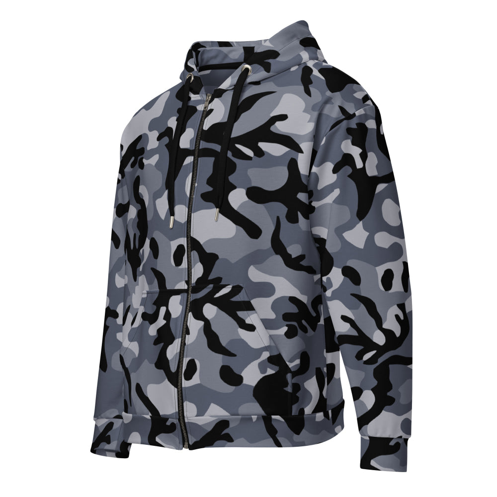 Chinese Marine Blue Oceanic CAMO Unisex zip hoodie - 2XS - Zip Hoodie