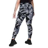 Chinese Marine Blue Oceanic CAMO Women’s Leggings with pockets